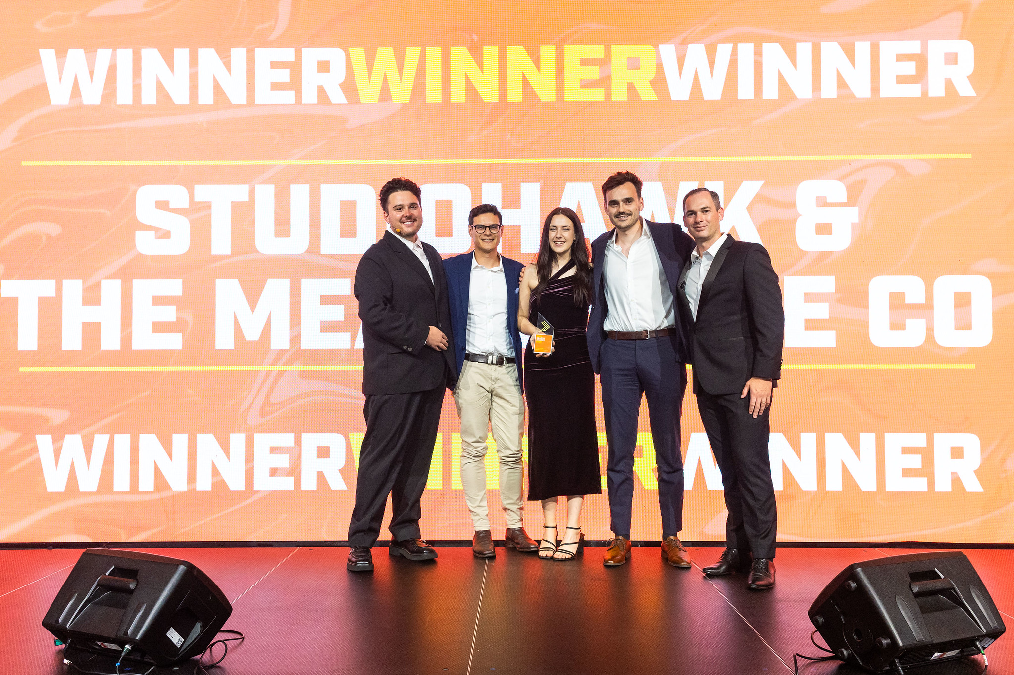 StudioHawk team winning Best SEO Campaign at APAC Search Awards 2026